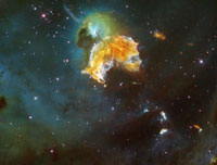  Restos de la supernova N 63A en medio de gas y polvo de la Gran Nube de Magallanes 